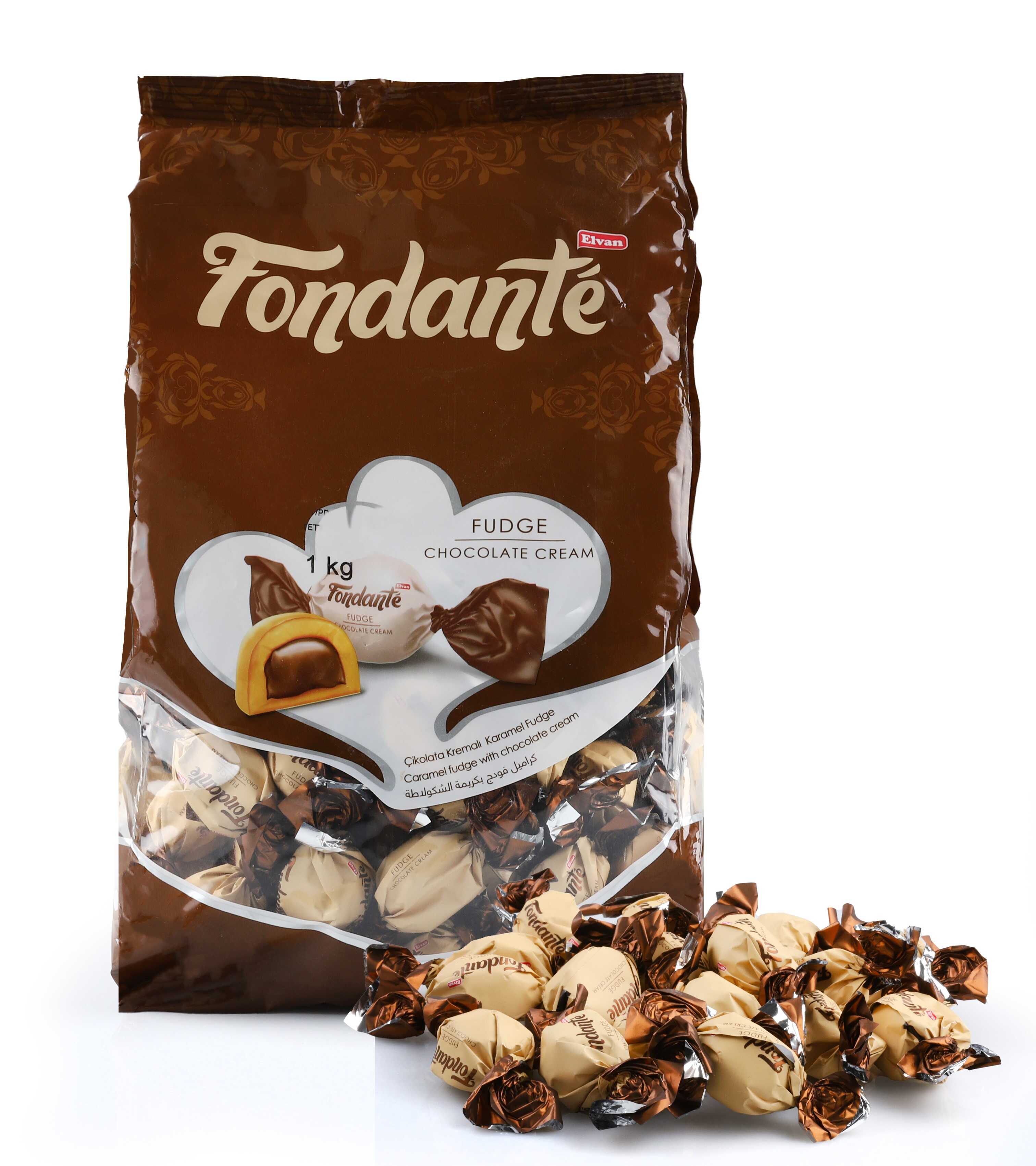 Fondante Fudge Çikolata Kremalı 1000 Gr. Poşet 8 Adet (1 Koli)