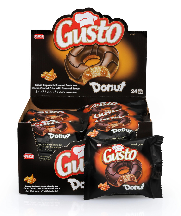 Gusto Donut Karamelli Kek 35 Gr. 24 Adet (1 Kutu) - Cici