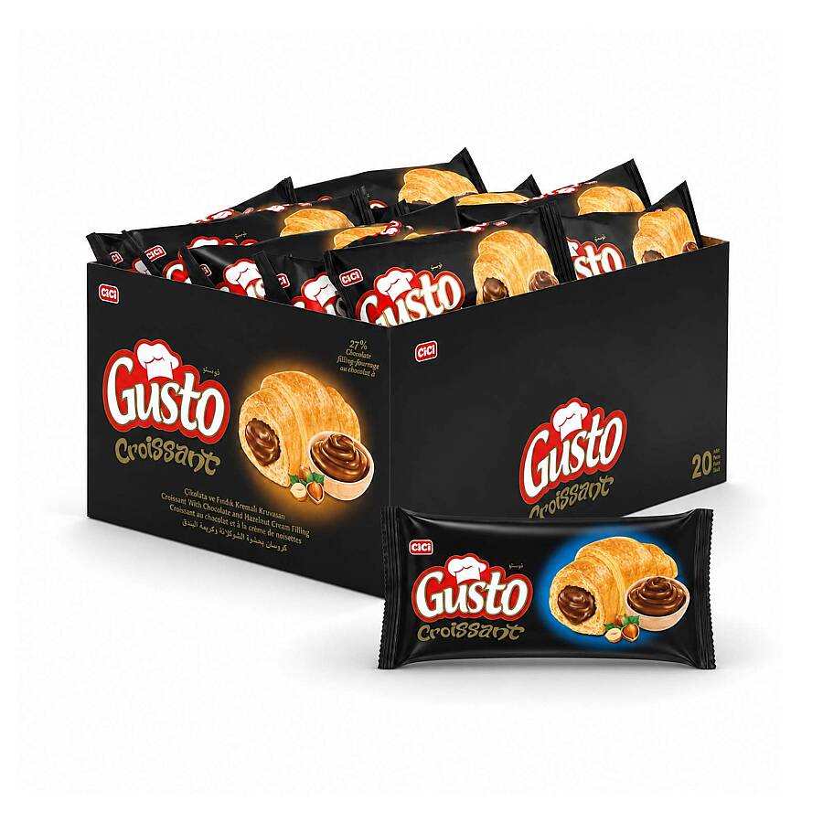 Gusto Kruvasan Çikolatalı 40 Gr. 20 Adet (1 Paket) - 1
