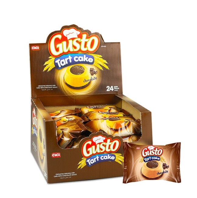 Gusto Tart Cake with Chocolate Sauce 45 Gr. 24 Pieces (1 Box) - Cici