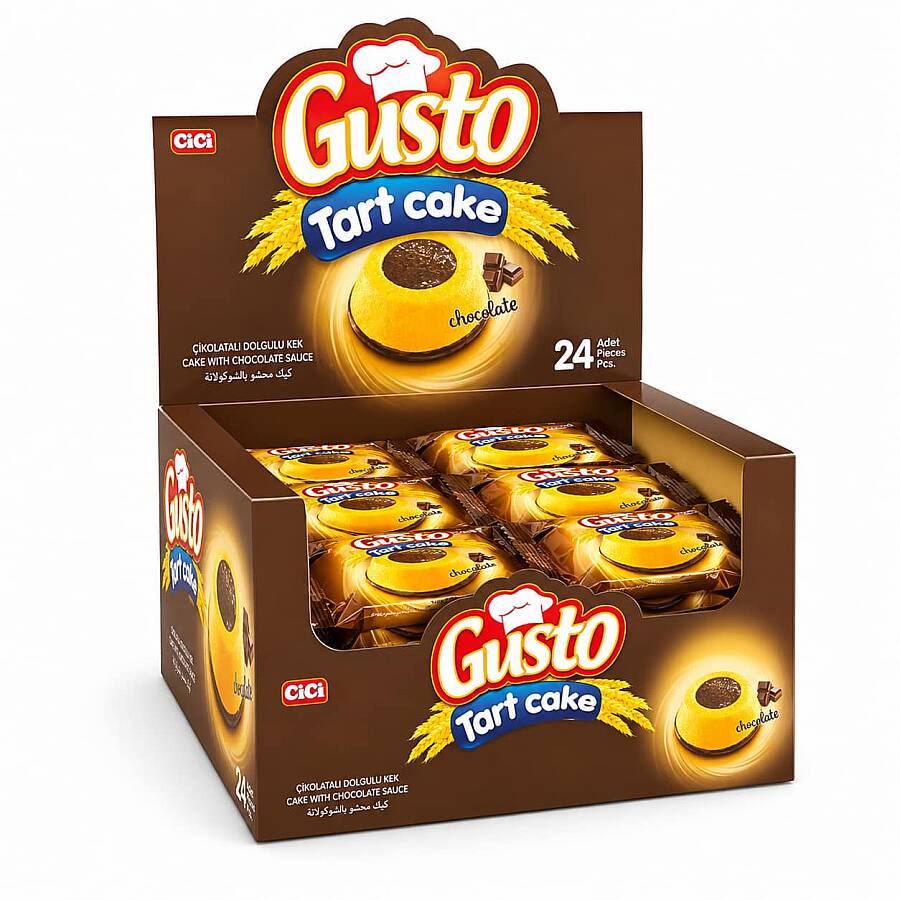 Gusto Tart Cake with Chocolate Sauce 45 Gr. 24 Pieces (1 Box) - 3