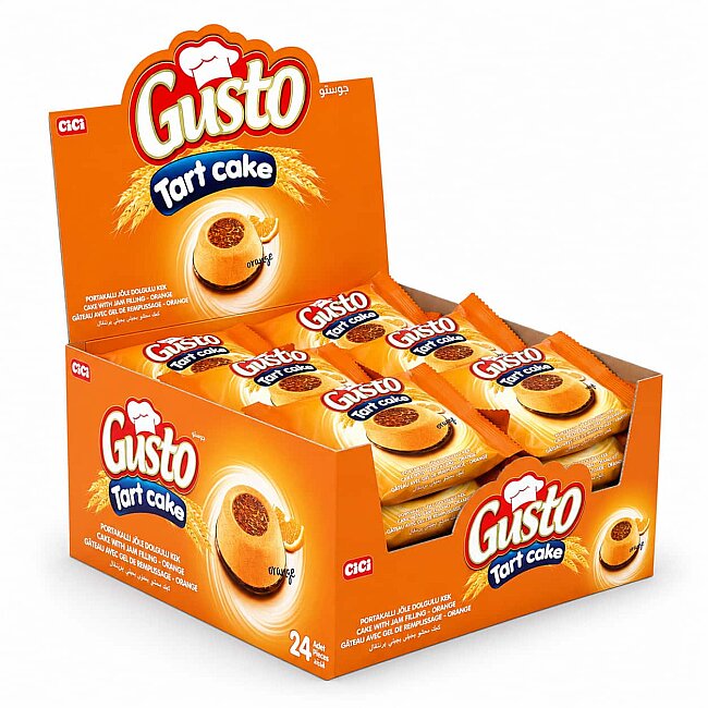 Gusto Tart Cake with Orange Jelly 45 Gr. 24 Pieces (1 Box) - 3