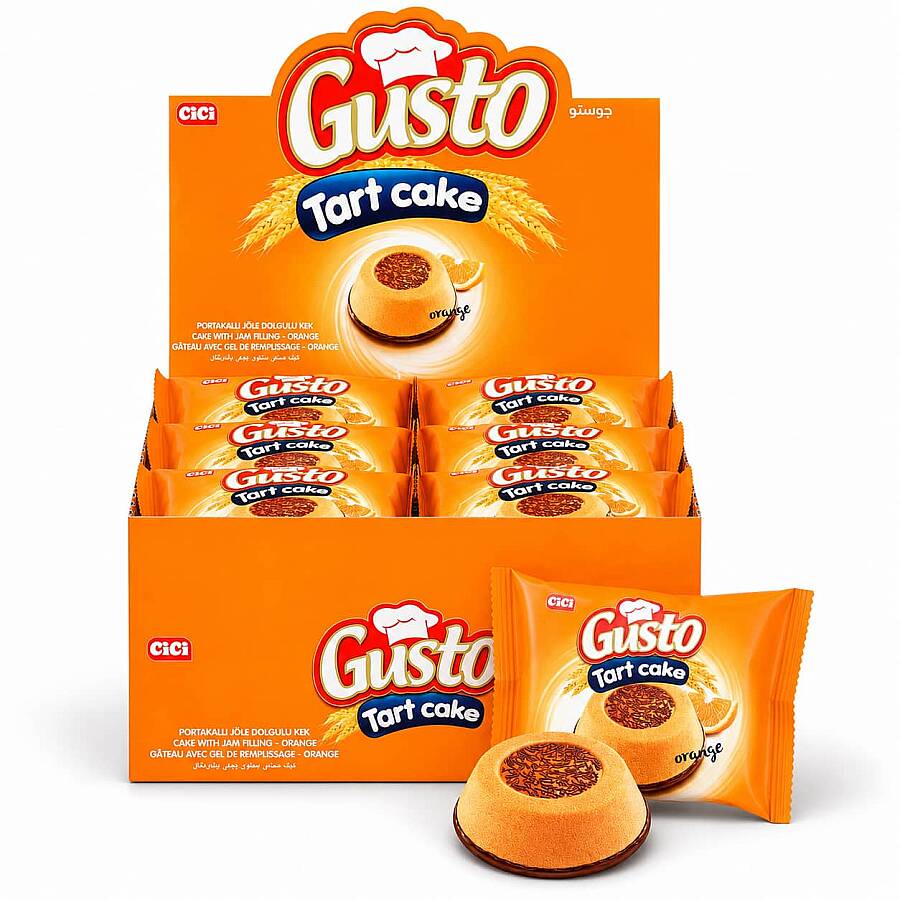 Gusto Tart Cake with Orange Jelly 45 Gr. 24 Pieces (1 Box) - 1