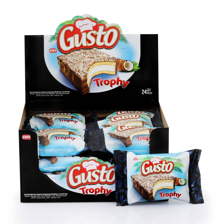 Gusto Trophy Coconut Marshmallow 35 Gram 24 Pieces (1 Box) - 1
