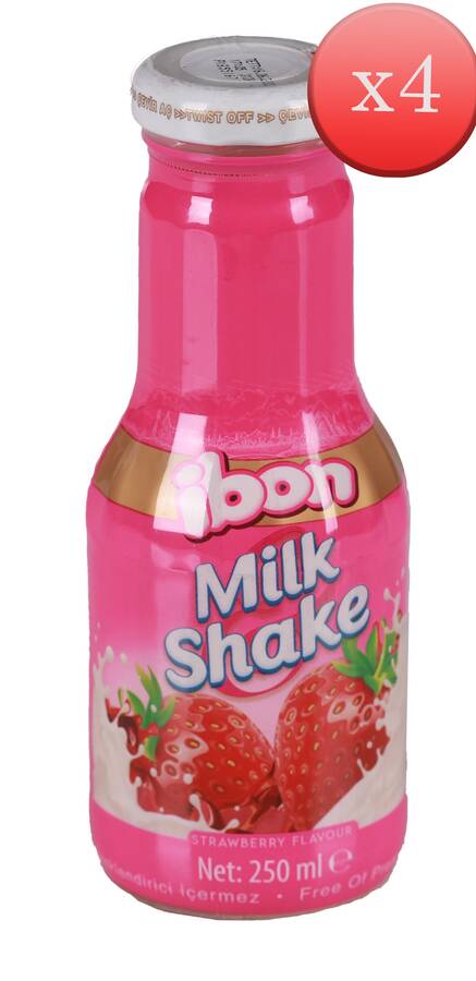 Ibon Milk Juice Strawberry 250 Ml. (4 Pack) - 1
