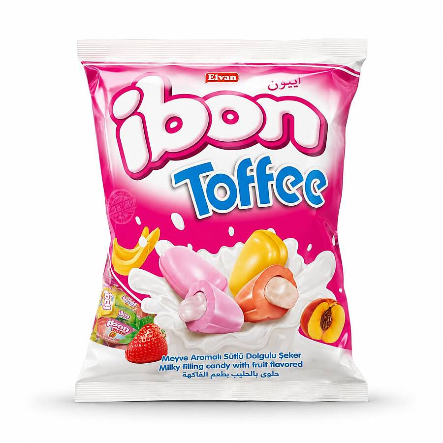  Ibon Toffee Milk Fruit Candy 1000 Gr. (1 Bag) - 1