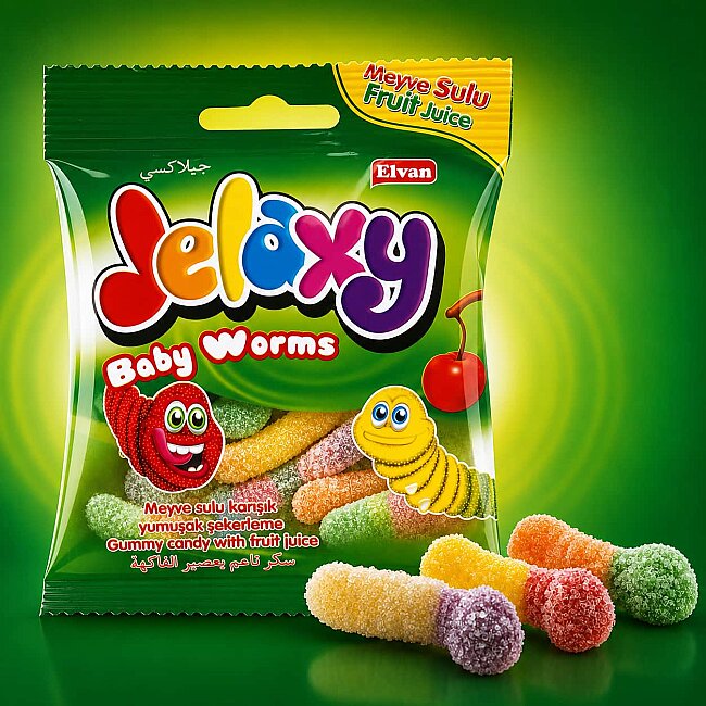 Jelaxy Sweet Lıttle Worm 80 Gr 12 pcs (1 Box) - 4