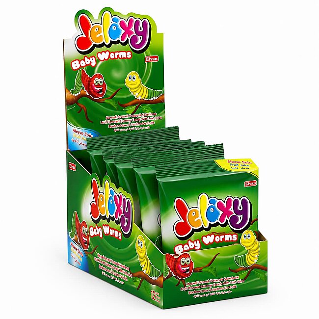 Jelaxy Sweet Lıttle Worm 80 Gr 12 pcs (1 Box) - 3
