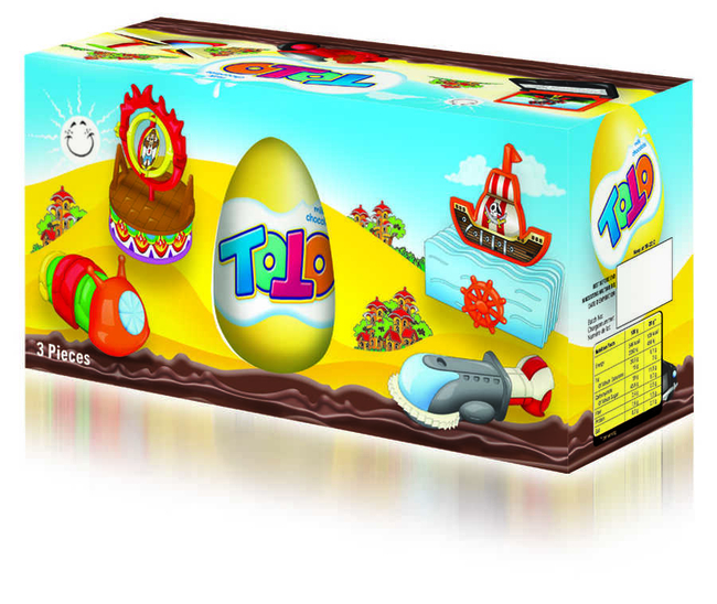 Toto Chocolate Egg With Surprise Toy 20 Gr. 3 pcs (3 Box) - Toto
