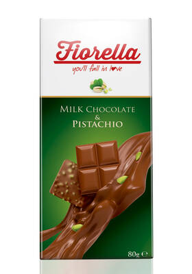 Fiorella Pistachios Tablet Chocolate 80 Gr. 10 pcs (1 Box) - 2