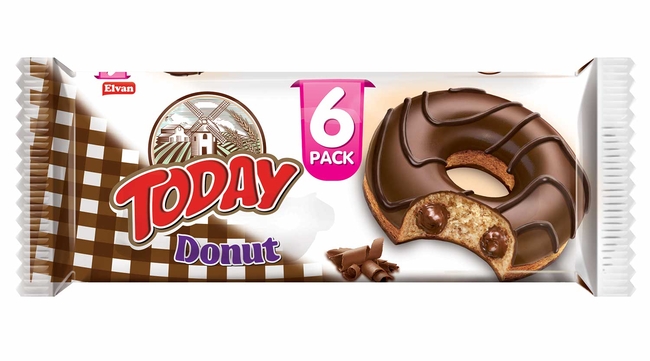 Today Donut Cocoa Multipack 50Gr. 6 pcs (1 box) - Elvan