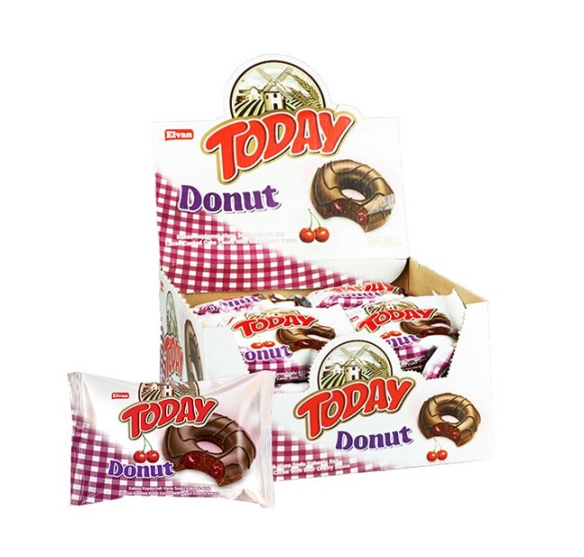 Donut Cherry 35 Gr. 24 pcs (1 Box) - Elvan
