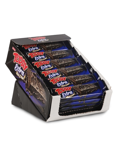 Today Extra Dark Chocolate Coated Wafer with Rich Cream 45Gr 24 pcs (1 Box) - Elvan