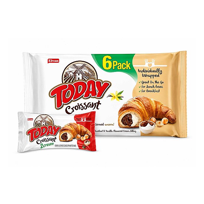 Today Croissant Chocolate Vanilla 45 Gr. 6 pcs (1 Box) - Today