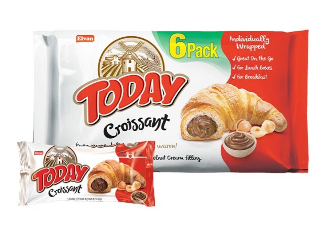  Today Croissant Chocolate 45 Gr. 6 pcs (1 Box) - Elvan