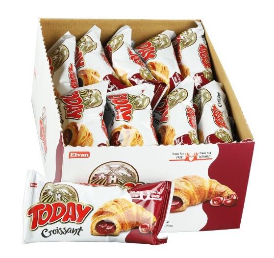 Today Croissant with Cherry 45 Gr. 20 pcs (1 Box) - Elvan