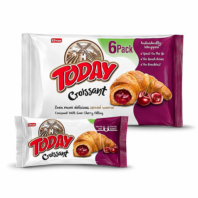  Today Croissant Cherry 45 Gr. 6 pcs (1 Box) - Today