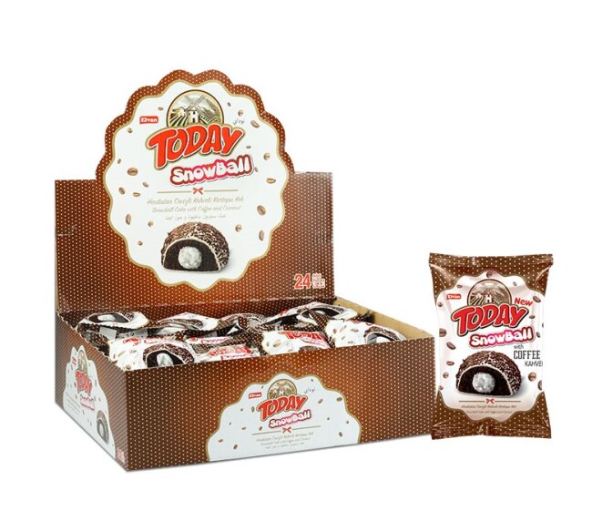 Today Snowball Coffee Cake 50 Gr. 24 pcs (1 Box) - Elvan