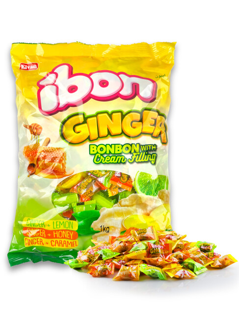 Ibon Ginger Zencefilli Şeker 1000 Gr. (1 Poşet) - Ibon
