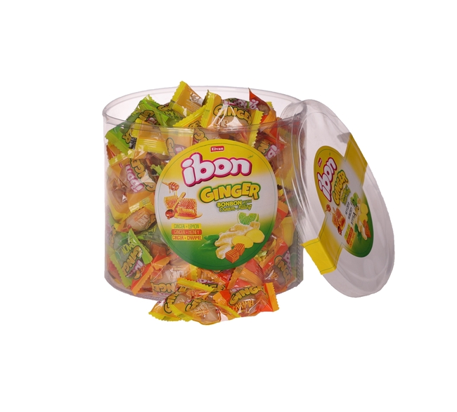 Ibon Ginger Zencefilli Şeker 1000 Gr. Silindir (1 Kutu) - Ibon