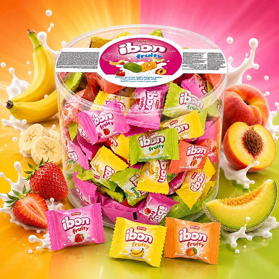 Ibon Milky Fruity Candy 1000 Gr. (1 Cylinder Box) - 3