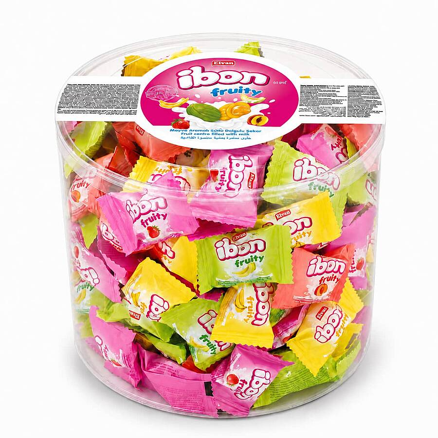 Ibon Milky Fruity Candy 1000 Gr. (1 Cylinder Box) - 1
