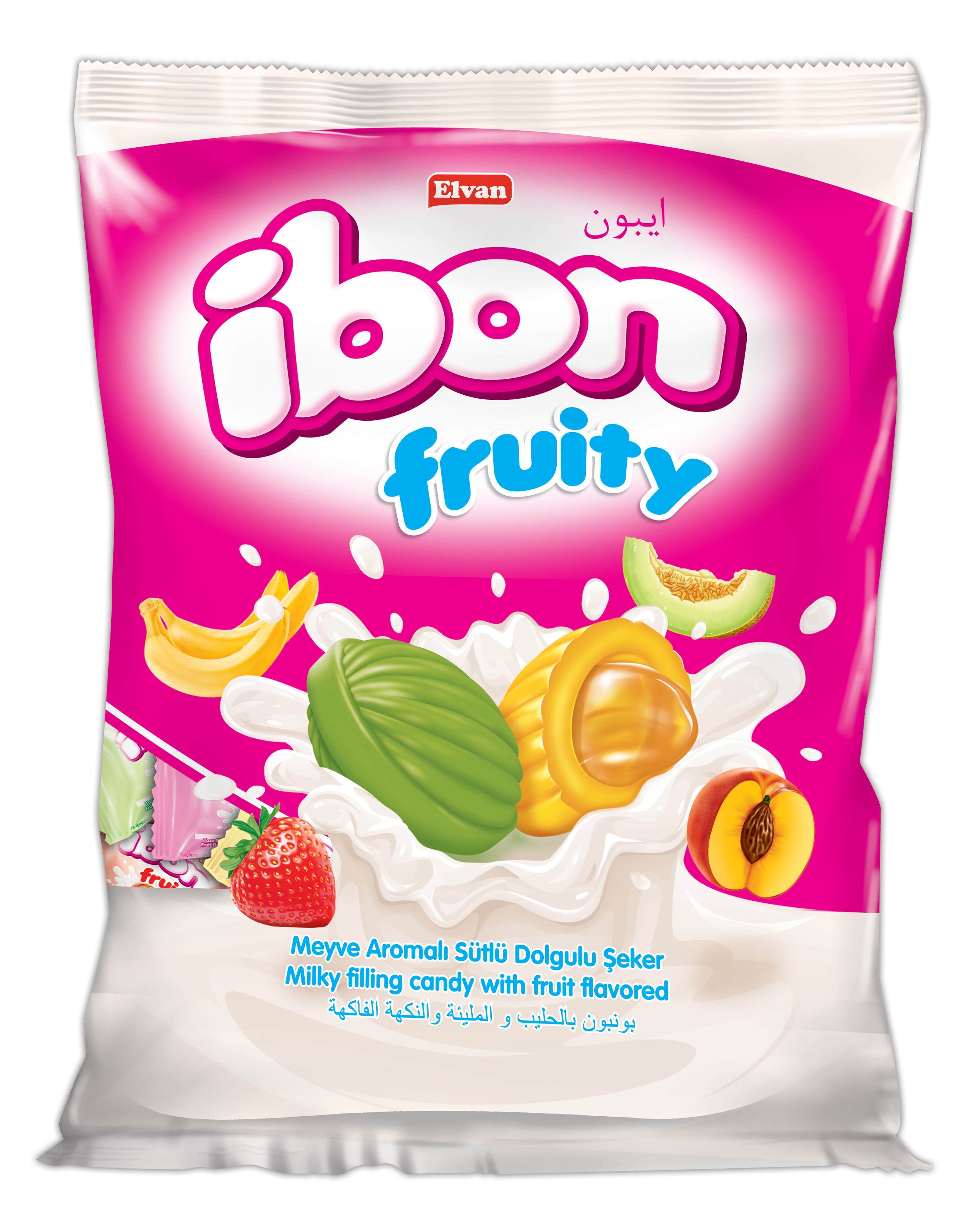 Ibon Sütlü Meyveli Şeker 1000 Gr. Poşet 8 Adet (1 Koli)