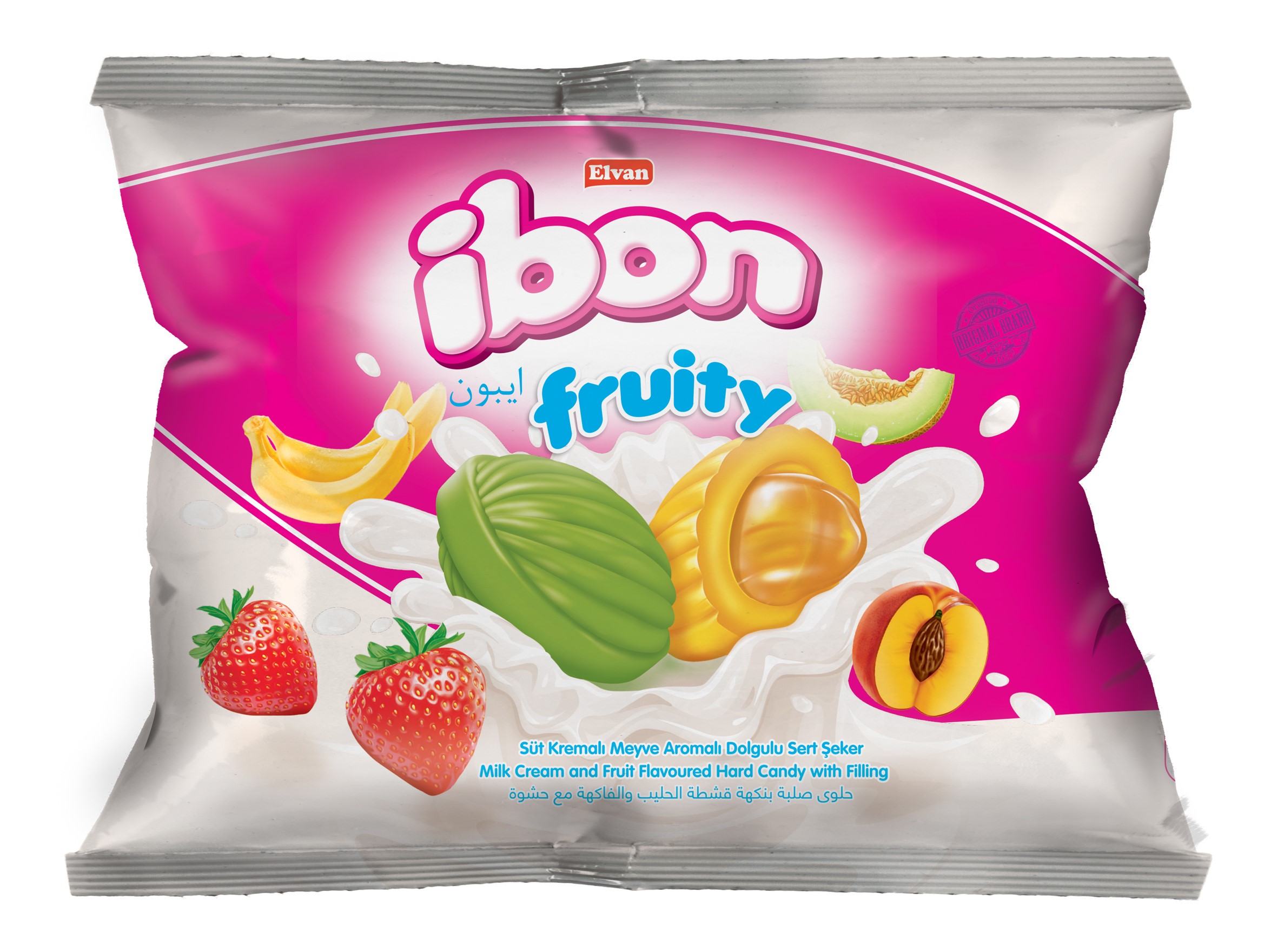 İbon Sütlü Meyveli Şeker 300 Gr. Poşet 12 Adet (1 Koli)