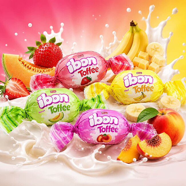 Ibon Toffee Sütlü Meyveli Şeker 1000 Gr. (1 Poşet) - 2