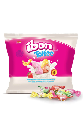 Ibon Toffee Sütlü Meyveli Şeker 300 Gr. (1 Paket) - 1