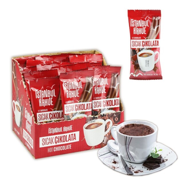 Istanbul Coffee Hot Chocolate 18.5 Gr. 24 Pieces (1 Box) - İstanbul Kahve