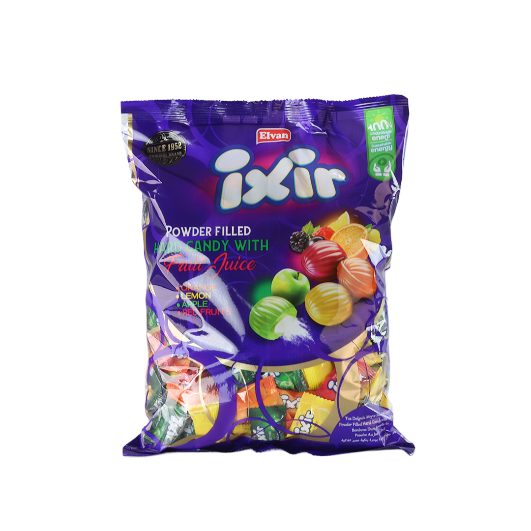 Ixir Dolgulu Meyve Sulu Sert Şeker 1000 Gr. Poşet 8 Adet (1 Koli)