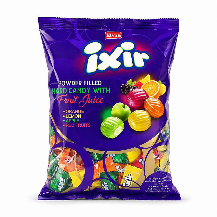 Ixir Dolgulu Meyve Sulu Sert Şeker 1000 Gram (1 Poşet) - 1