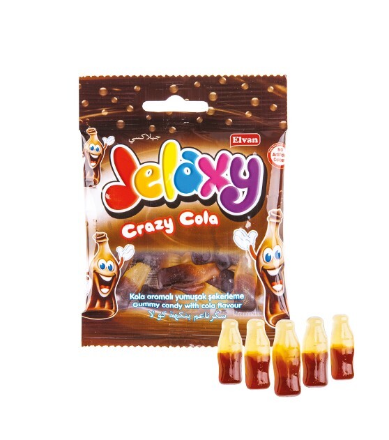 Jelaxy Cola (Kola) Yumuşak Şeker 80 Gr. (1 Paket) - Elvan