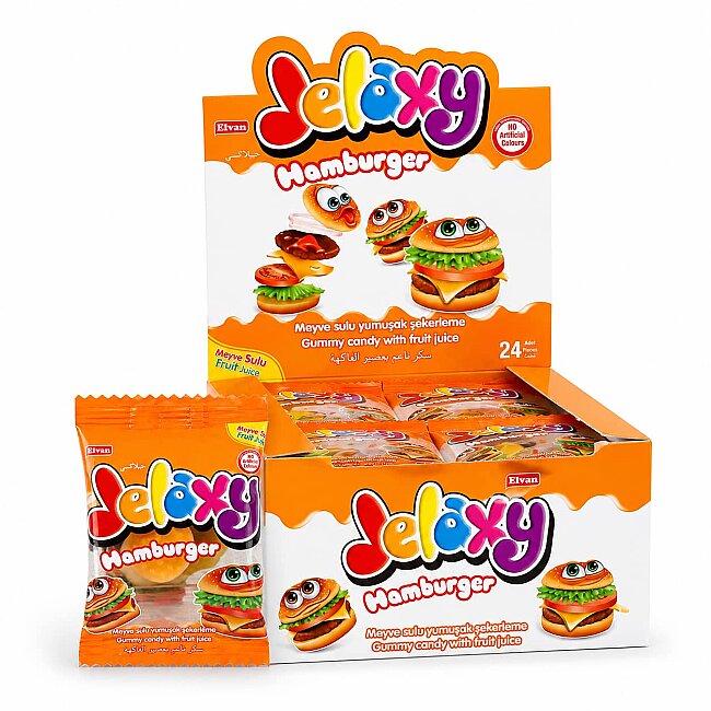 Jelaxy Hamburger 20 Gram 24 Pieces (1 Box) - Jelaxy