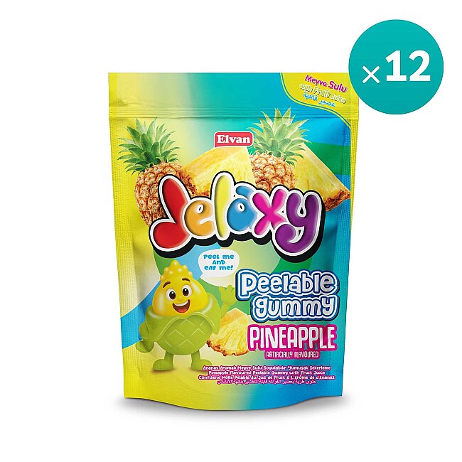 Jelaxy Peelable Ananas Aromalı Soyulabilir Yumuşak Şekerleme 65 Gram 12 Adet (1 Kutu) - 2