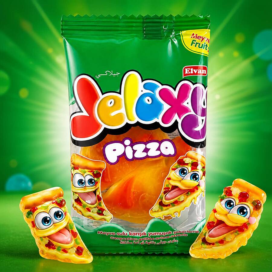 Jelaxy Pizza Yumuşak Şeker 20 Gr. 24 Adet (1 Kutu) - 4