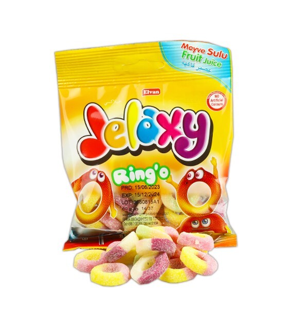 Jelaxy Şekerli Halka Yumuşak Şeker 80 Gr. (1 Paket) - Jelaxy