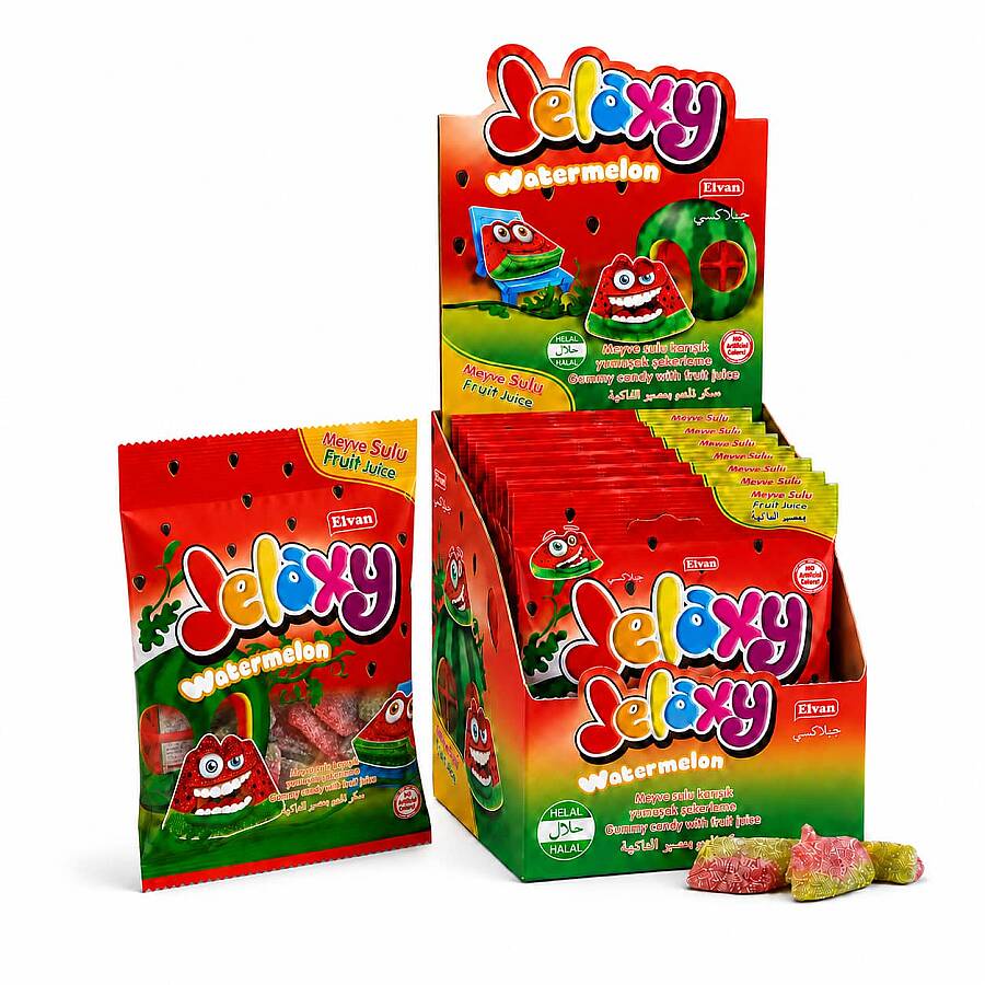 JELAXY Sugared Watermelon 80 Gr. 12 Pieces (1 Box) - 1