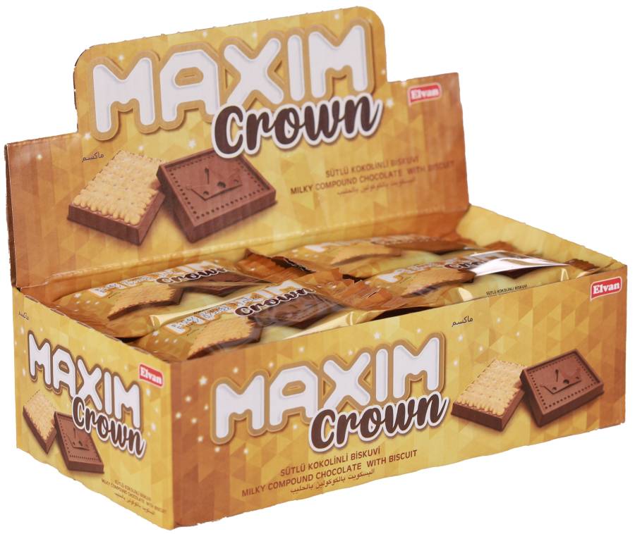 Maxim Crown Kakaolu Bisküvi 10 Gr. 24 Adet (1 Paket)