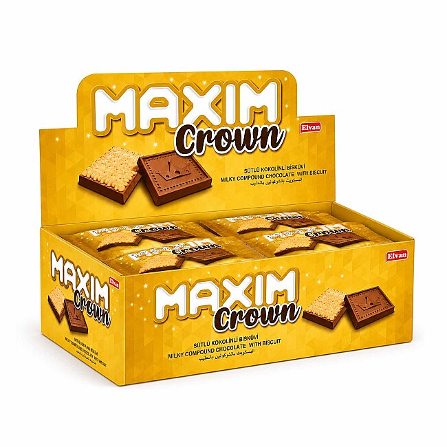 Maxim Crown Kakaolu Bisküvi 10 Gr. 24 Adet (1 Paket) - Elvan