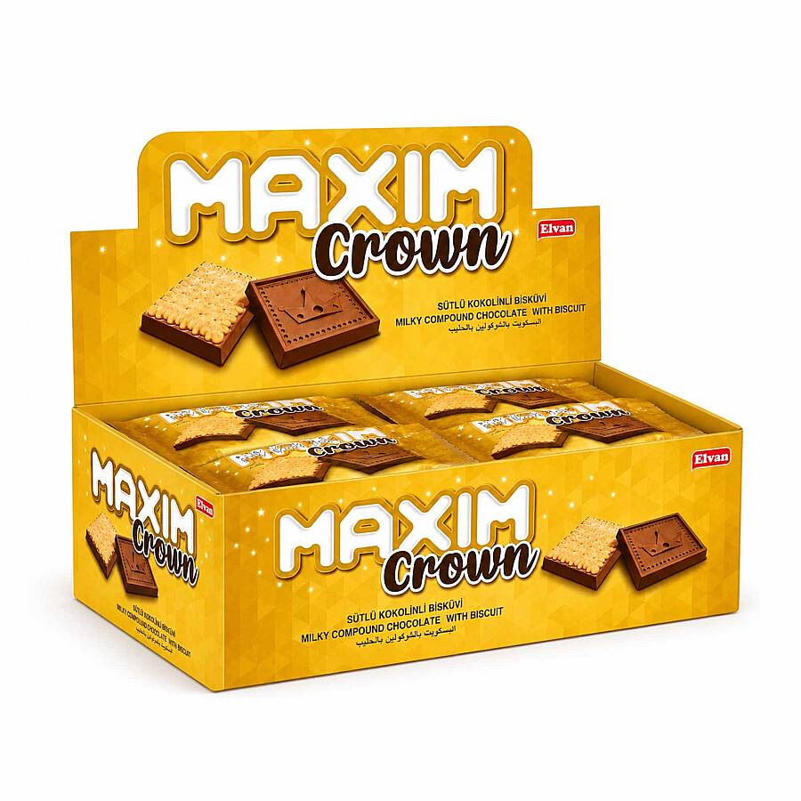 Maxim Crown Kakaolu Bisküvi 10 Gr. 24 Adet (1 Paket) - 1