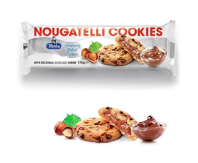 Merba Nougatelli Cookies 175 Gr. (1 Paket) - 1