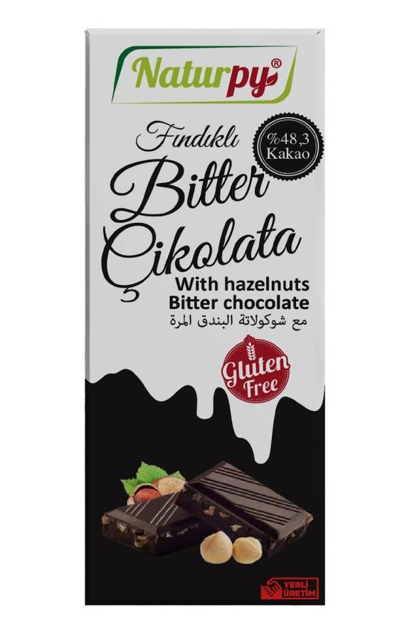 Naturpy Glutensiz Fındıklı Bitter Çikolata 100 Gr. (1 Adet) - 1