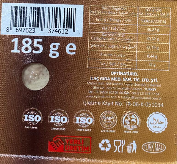 Naturpy Glutensiz Kakaolu Helva 185 Gr. (1 Adet) - 2