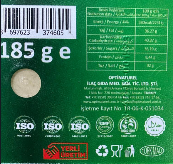 Naturpy Glutensiz Sade Helva 185 Gr. (1 Adet) - 2