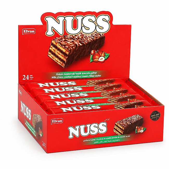 Nuss Gofret 15 Gr. 24 Adet (1 Kutu) - Elvan