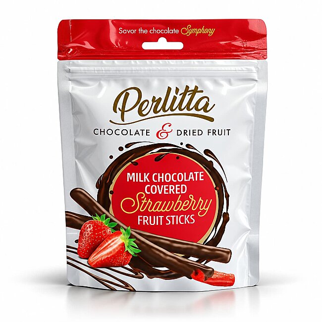 Perlitta Çilekli Sütlü Çikolatalı Stick 70 Gr. (1 Paket) - 2