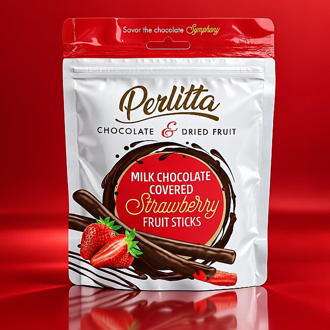 Perlitta Çilekli Sütlü Çikolatalı Stick 70 Gr. (1 Paket) - 1