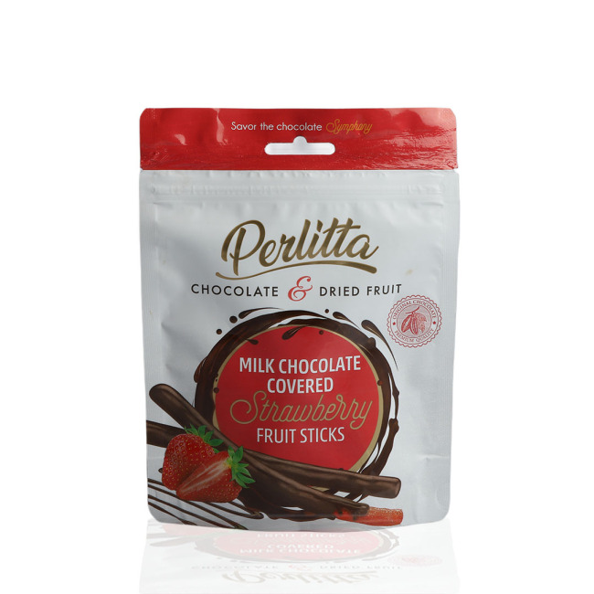 Perlitta Çilekli Sütlü Çikolatalı Stick 70 Gr. (1 Paket) - Perlitta